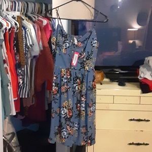 Blue Floral Print Dress